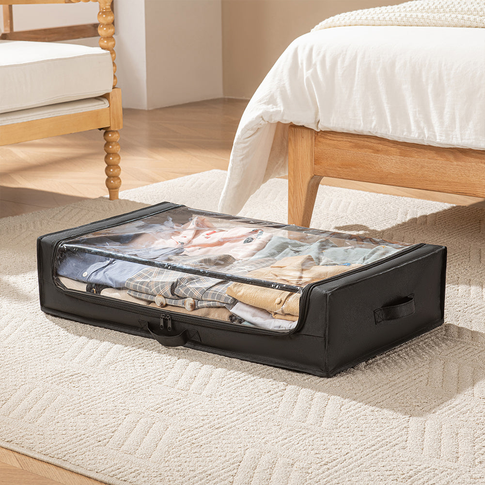 Contenitore Sottoletto con Ruote Salvaspazio Resistente con Cerniera e Maniglie