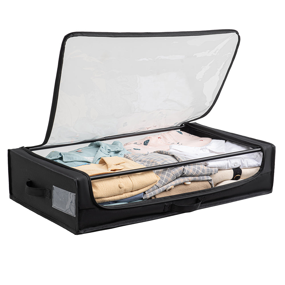 Contenitore Sottoletto con Ruote Salvaspazio Resistente con Cerniera e Maniglie