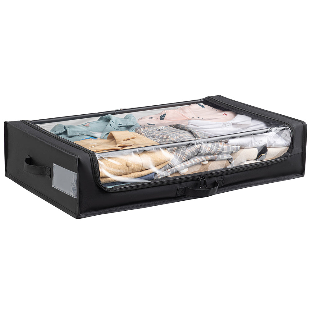 Contenitore Sottoletto con Ruote Salvaspazio Resistente con Cerniera e Maniglie