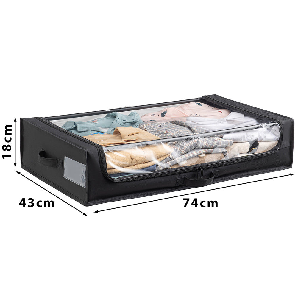 Contenitore Sottoletto con Ruote Salvaspazio Resistente con Cerniera e Maniglie