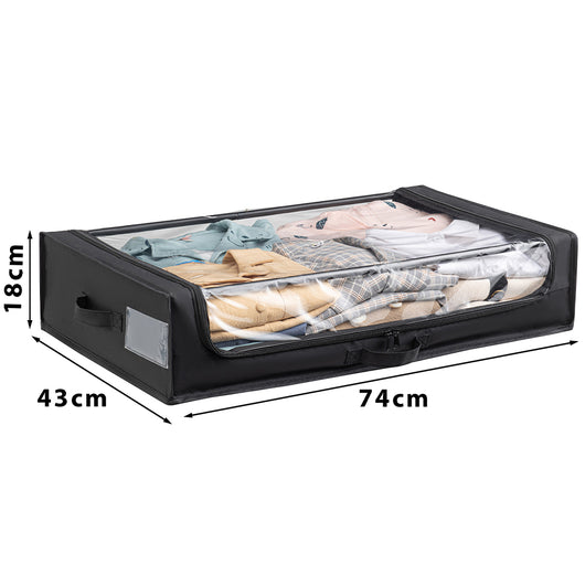 Contenitore Sottoletto con Ruote Salvaspazio Resistente con Cerniera e Maniglie