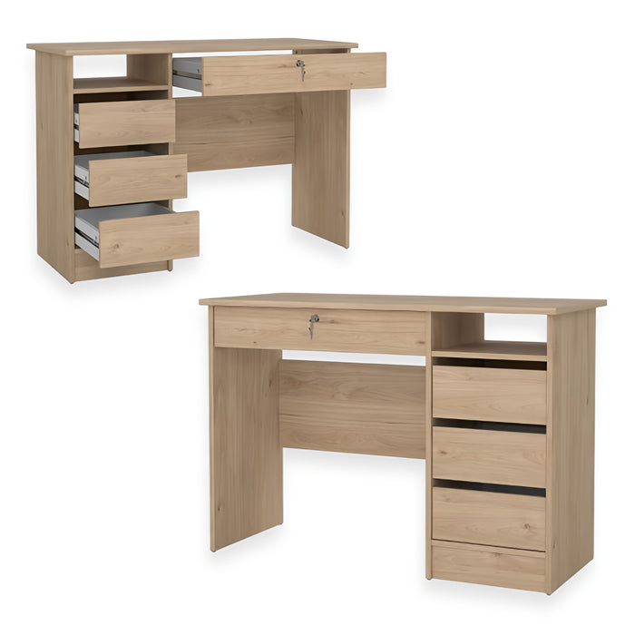 Scrivania Ufficio Function Plus Tvilum 109x48x75 cm con 3 Cassetti e Serratura COLORE: QUERCIA
