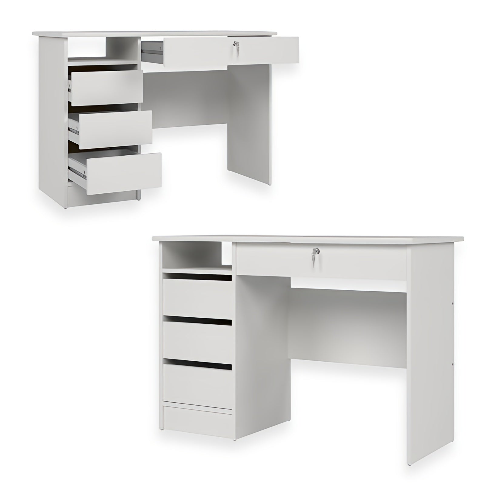 Scrivania Ufficio Function Plus Tvilum 109x48x75 cm con 3 Cassetti e Serratura COLORE: BIANCO