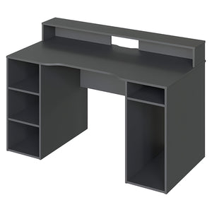 OZONE Scrivania Gamer PC 136x67x88cm Antracite, Reversibile Spazio per Passacavi