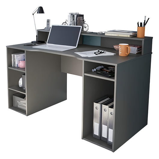 OZONE Scrivania Gamer PC 136x67x88cm Antracite, Reversibile Spazio per Passacavi