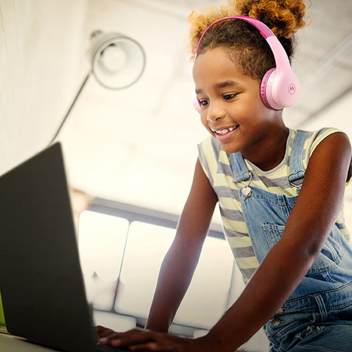Cuffie Bluetooth Motorola JR300 Bambini Rosa con Limitazione Audio e Microfono