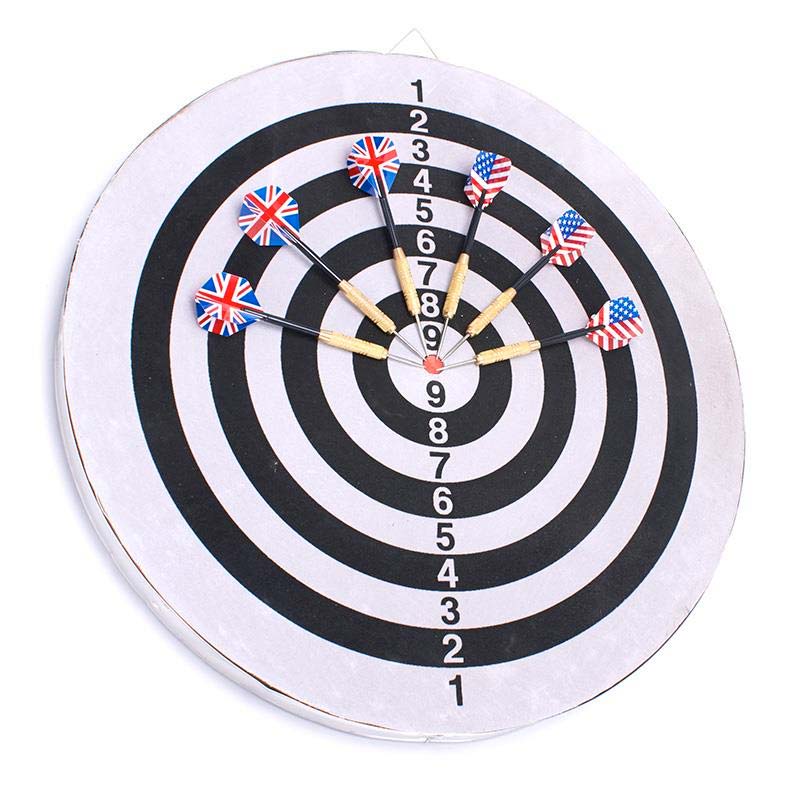 Dart Game Gioco Tirassegno Bersaglio 6 Freccette Modello Deluxe Diametro 45 cm