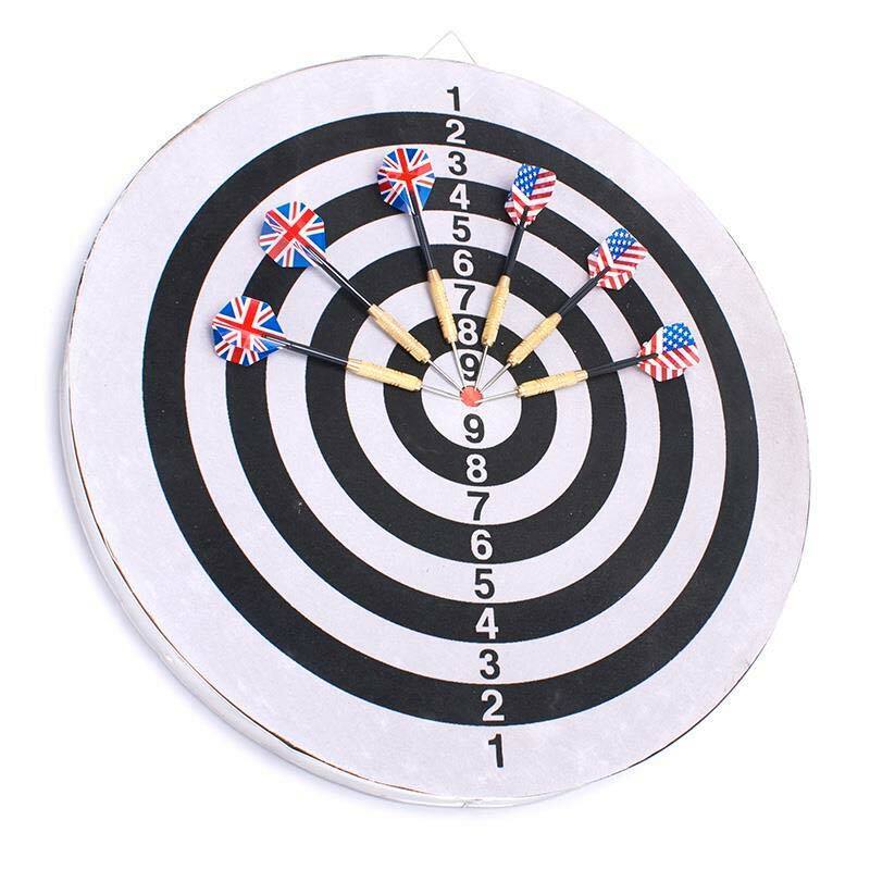 Dart Game Gioco Tirassegno Bersaglio 6 Freccette Modello Deluxe Diametro 45 cm