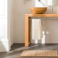 Tappeto per Doccia Vasca da Bagno in Legno Bambù Superficie Antiscivolo  60x40cm