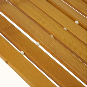 Tappeto per Doccia Vasca da Bagno in Legno Bambù Superficie Antiscivolo  60x40cm