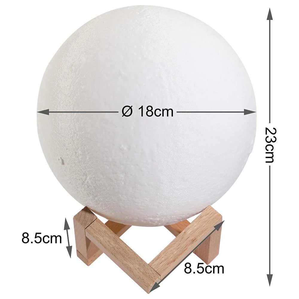 Lampada da Tavolo Sfera 18cm Luce LED RGB Touch e Batteria Ricaricabile USB