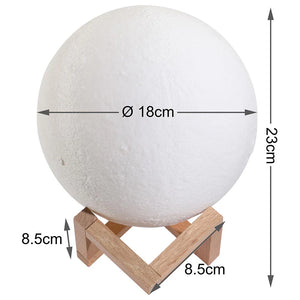 Lampada da Tavolo Sfera 18cm Luce LED RGB Touch e Batteria Ricaricabile USB