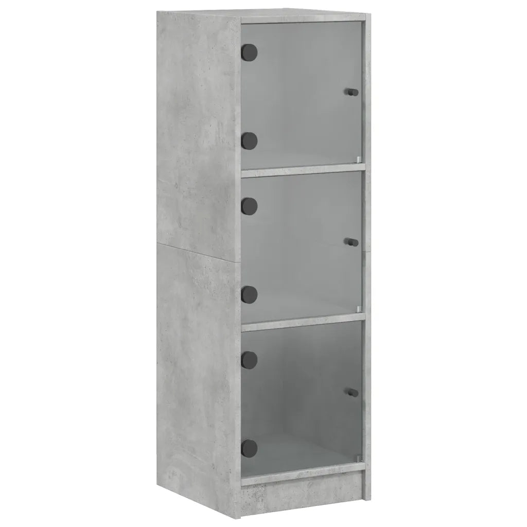 Credenza con Ante in Vetro Grigio Cemento 35x37x109 cmcod mxl 87133