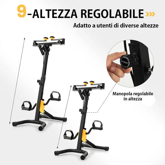 Pedaliera Allenamento Braccia Gambe Cyclette Fitness Riabilitazione Anziani