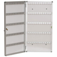 Armadietto Portachiavi a Parete Alluminio 120 Alloggi 39x6x75 cm con Serratura