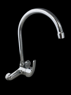 Miscelatore a parete muro per cucina o lavanderia con canna ombrello