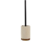 Spazzola per il water - Diametro 9,1 x 38,5 cm - Poliester/Acacia - Resistente allo shock - Resistente all'umidità - Design elegante - Accessorio per la stanza da bagno