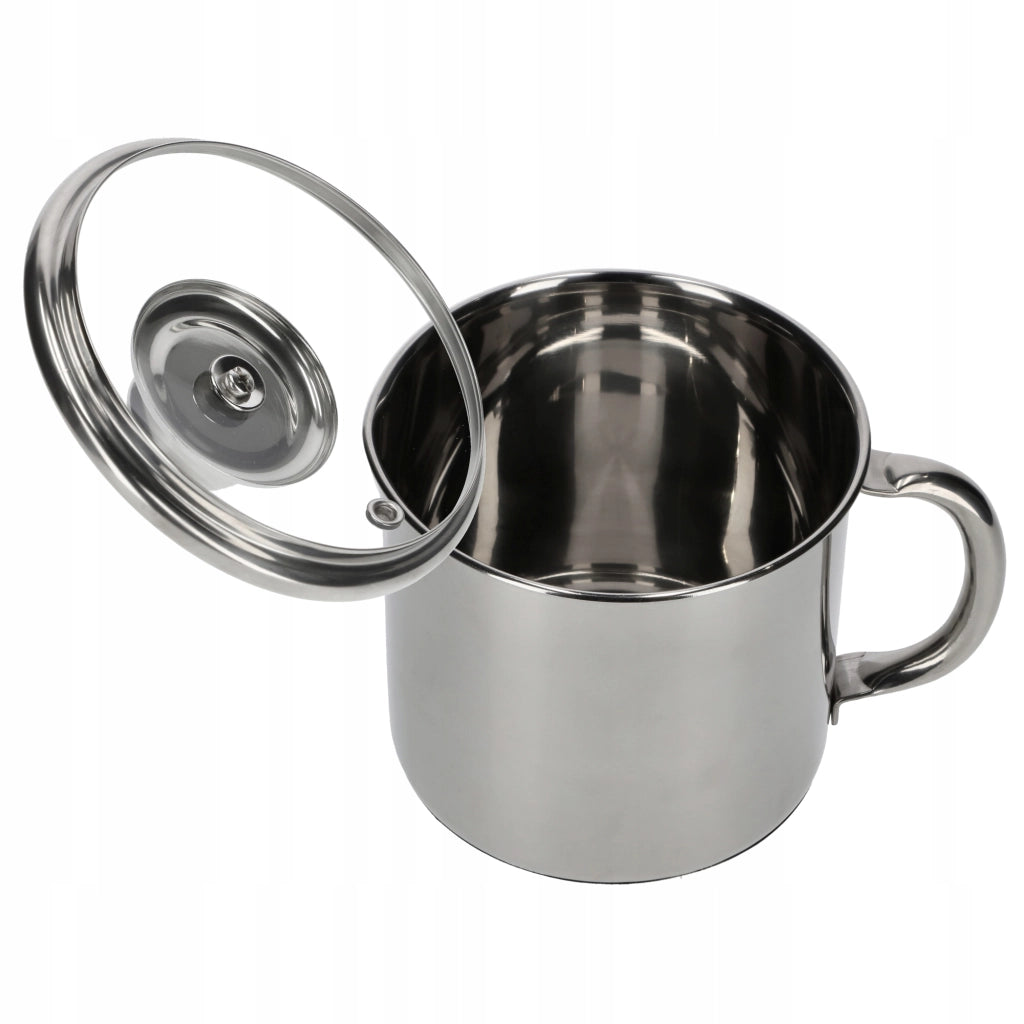 Pentola in acciaio inox KADAX per bollire il latte, 1,2 l, con coperchio, adatta a piani cottura a induzione e gas.