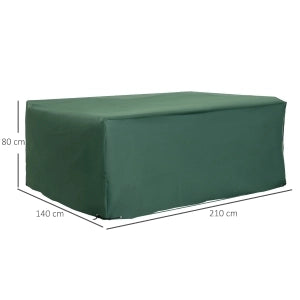 Telo di copertura impermeabile per mobili da giardino 210 x 140 x 80 cm, verde, tessuto Oxford 600D
