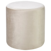 Pouf ottomana poggiapiedi rotondo in velluto di colore beige stile moderno soggiorno