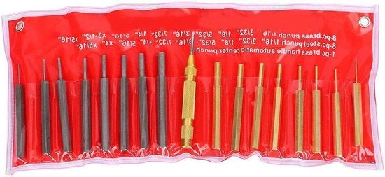 Set di utensili professionale a 17 pezzi in acciaio di carbonio e rame di piombo - per martelli a punta e kit di attrezzi più robusti - ideale per il lavoro con pelli.