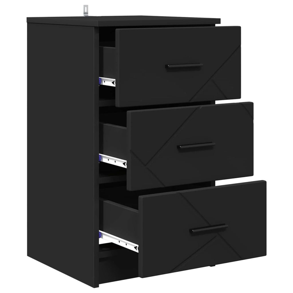 Armadio da Notte Nero 38 x 38 x 66 cm Legno multistrato 883375