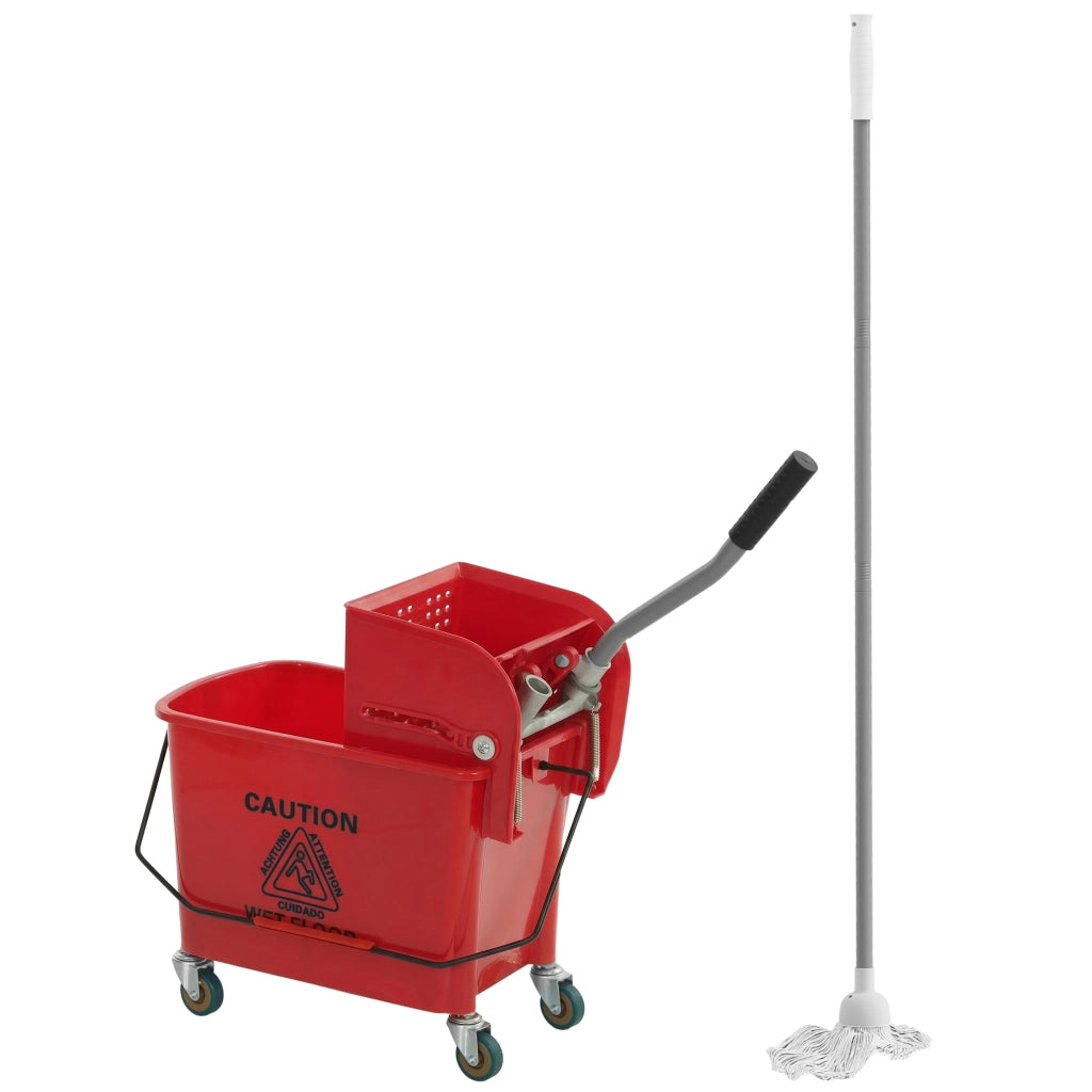Secchio per Lavaggio con Strizzatore Divisorio e Ruote ¨C Xylo ¨C 20L 45x26,5x70cm Rosso