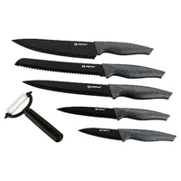 Kit Cucina 6pz Coltelli e Pelapatate Acciaio Inossidabile Antiaderente Alpina