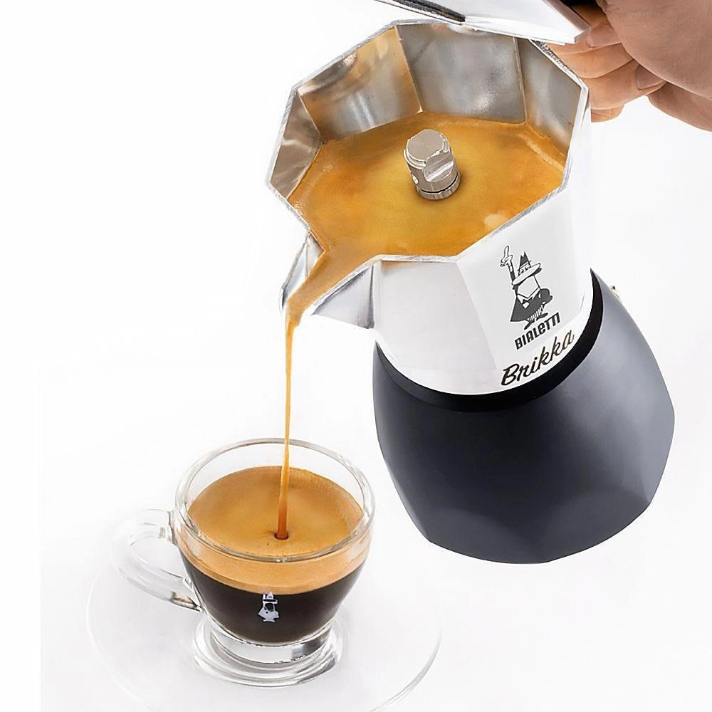 Bialetti Brikka Moka 0,1 L Nero, Stainless steel