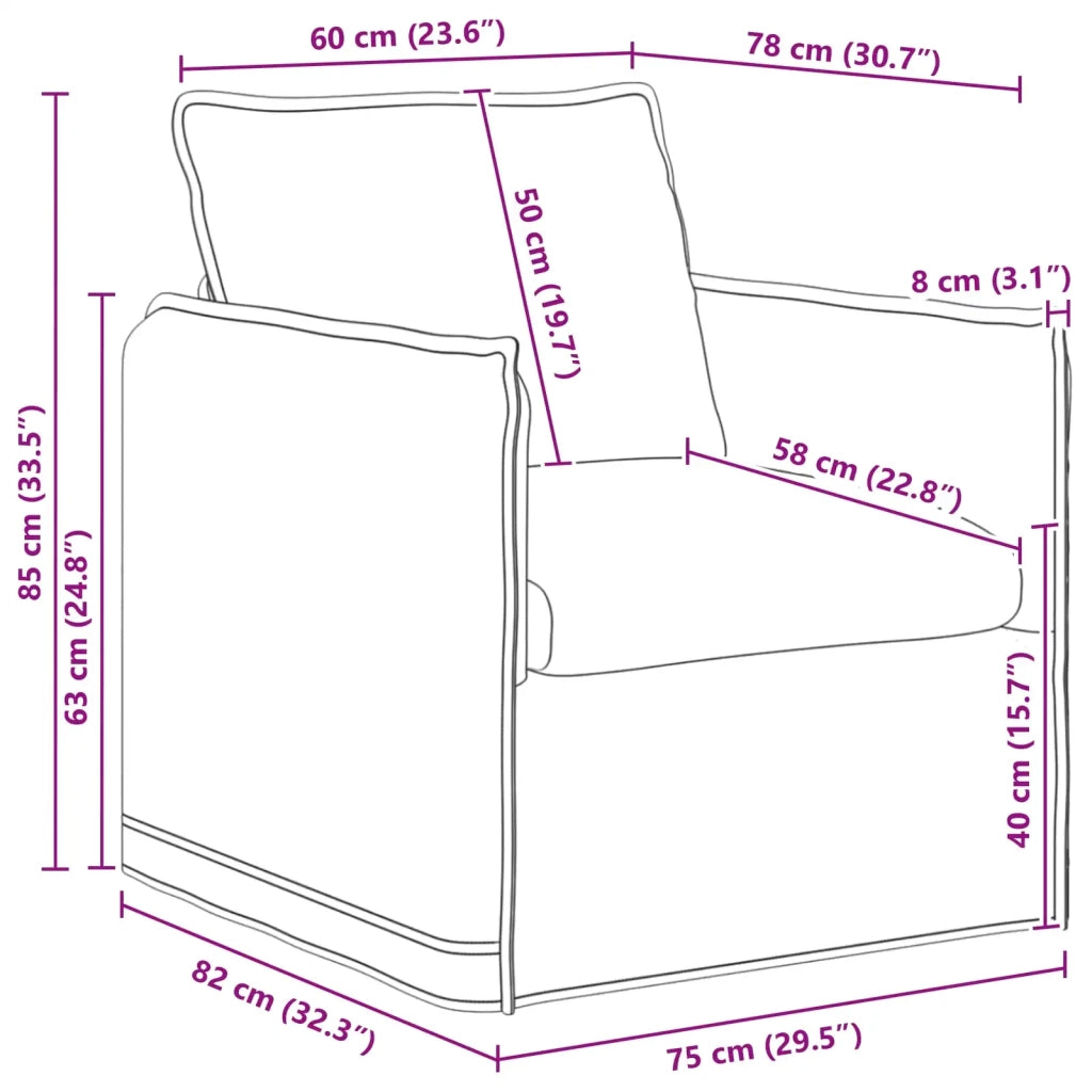 Divano | Divano da soggiorno | Sofa Verde Scuro 75 x 82 x 85 cm Tessuto