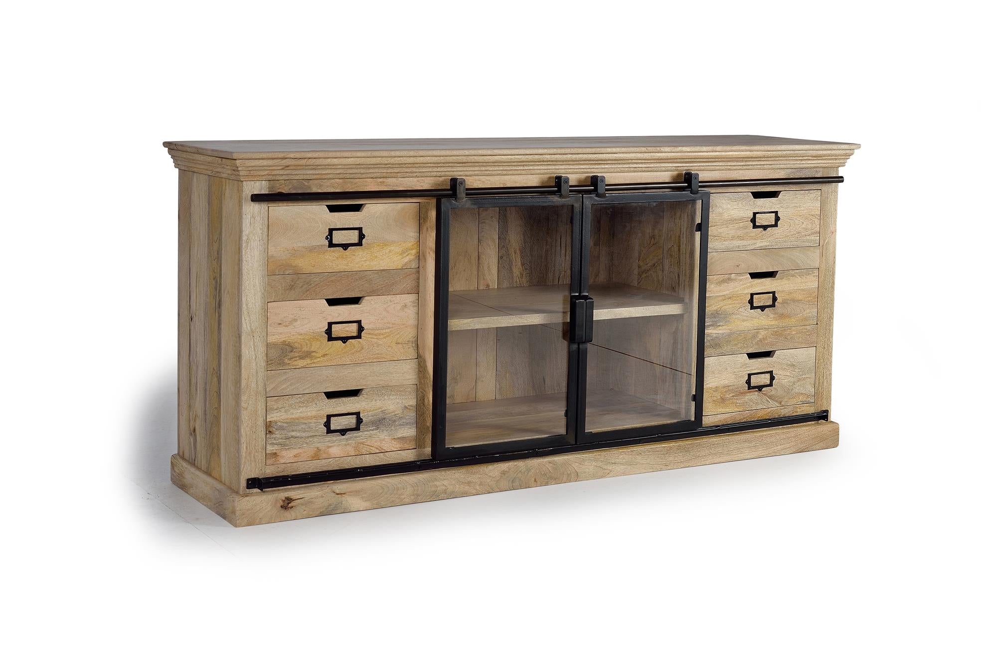Credenza in legno di mango e nera