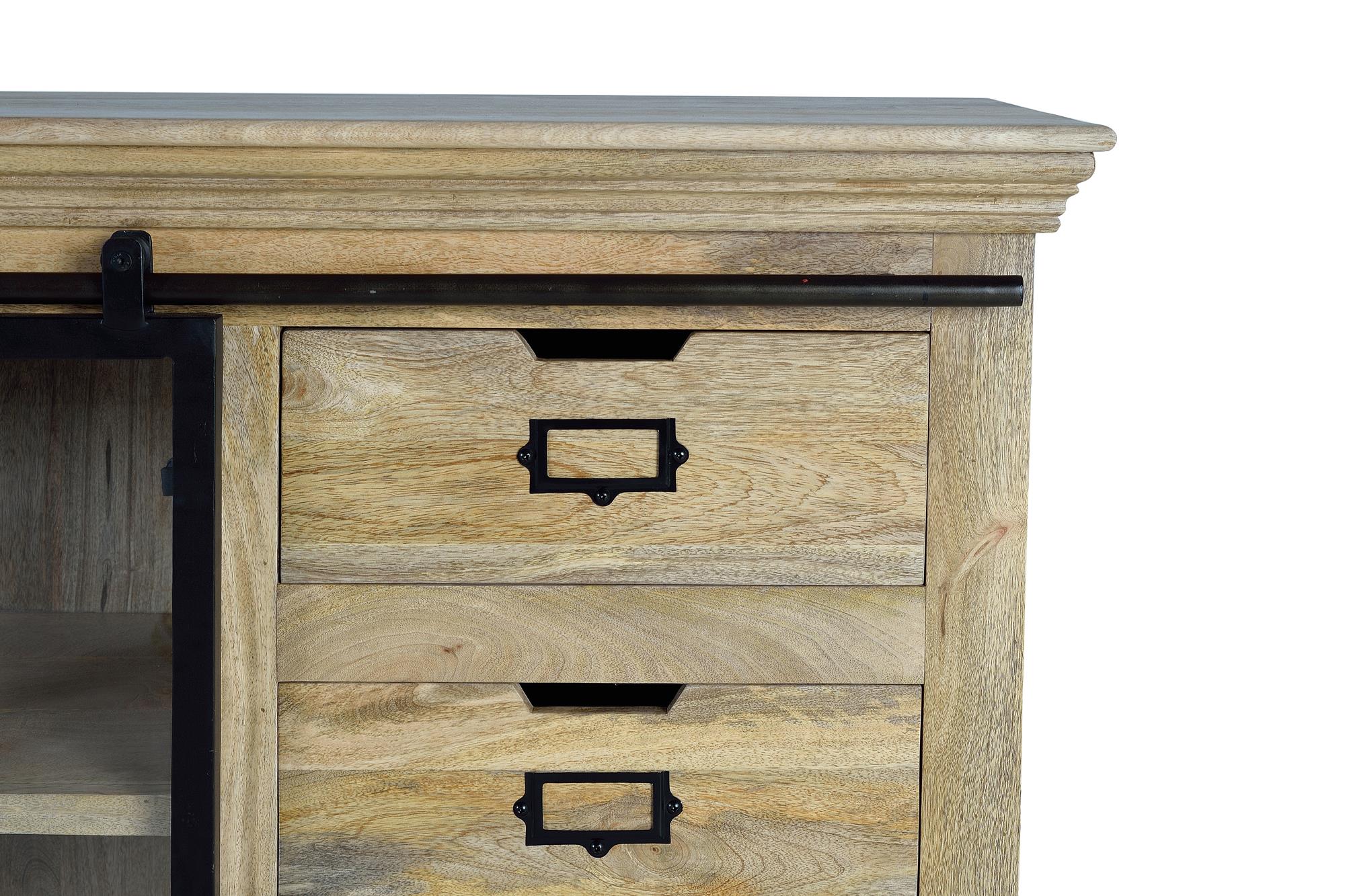 Credenza in legno di mango e nera