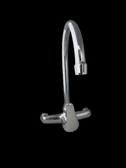 Miscelatore a parete muro per cucina o lavanderia con canna ombrello