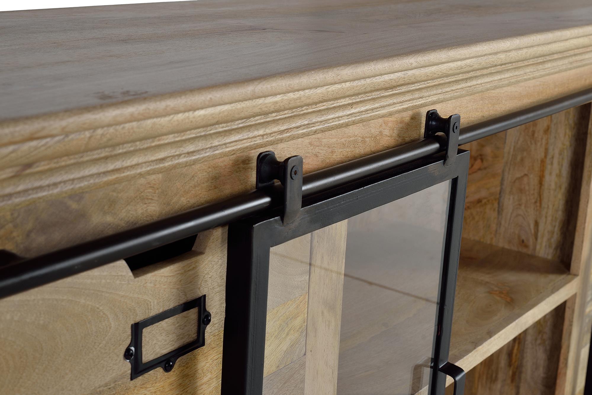 Credenza in legno di mango e nera