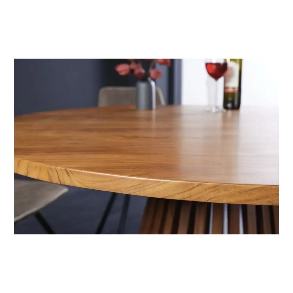 Tavolo da pranzo TALMA – Rotondo diametro 120 cm – Legno massiccio di acacia verniciato – Stile rustico