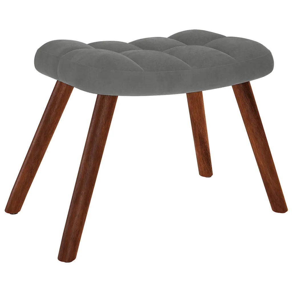 Sedia a dondolo con sgabello in velluto grigio scuro CFW9423281