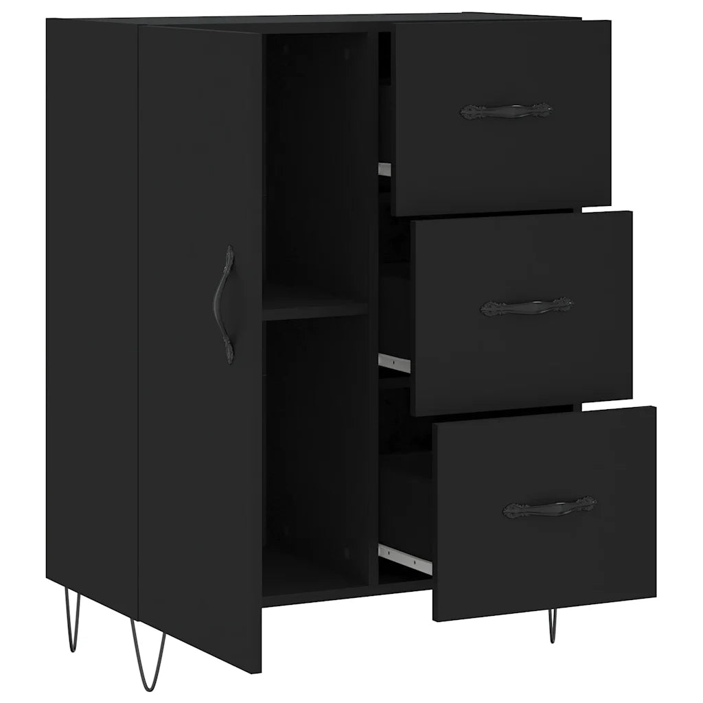Credenza Nera 69,5x34x90 cm in Legno Multistrato 827909