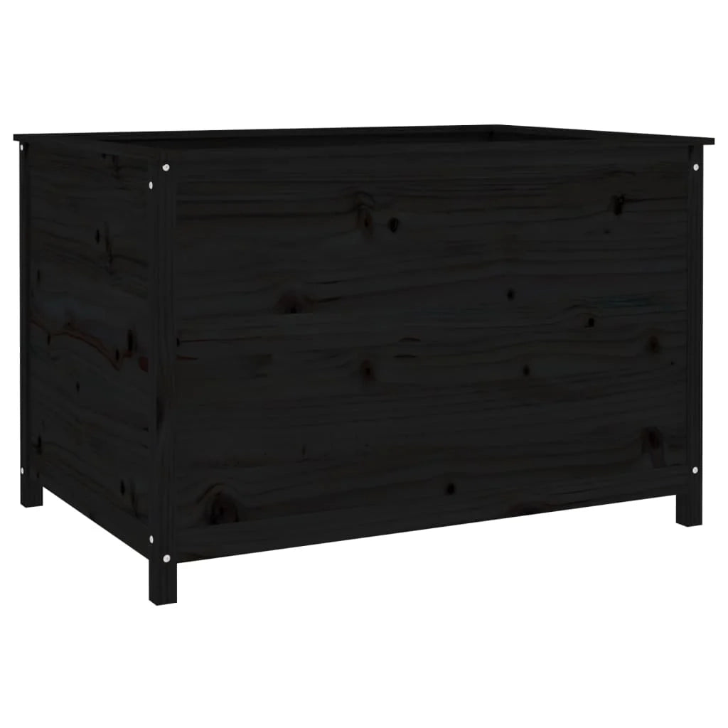 Fioriera rialzata per piante e fiori adatta a terrazze e giardini 119,5 x 82,5 x 78 cm legno massello di pino nero 02_0039334