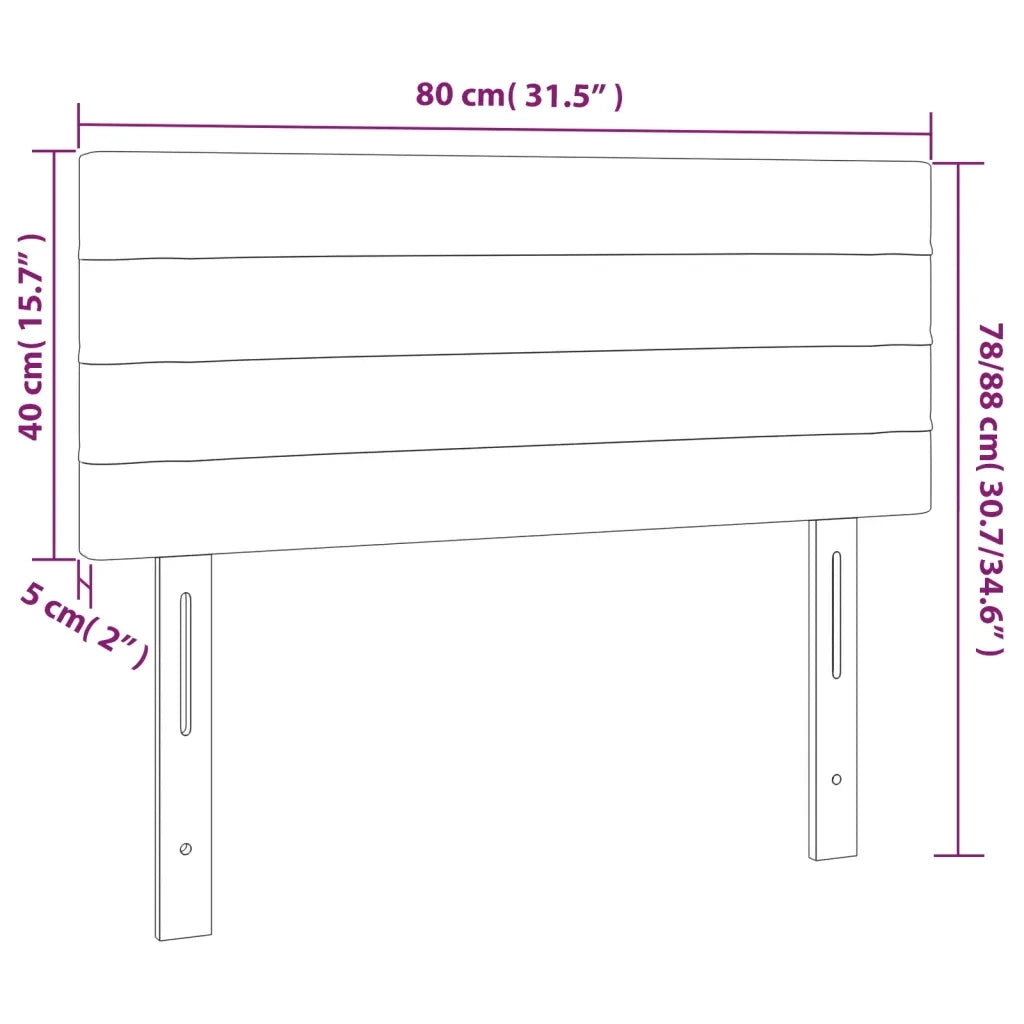 Testiera Nera 80x5x78/88 cm in Velluto 346112