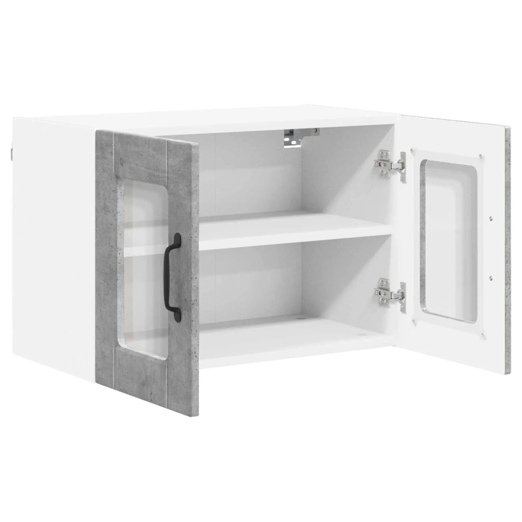 Mobile in vetro da parete PORTO 2 pcs Grigio cemento 885322