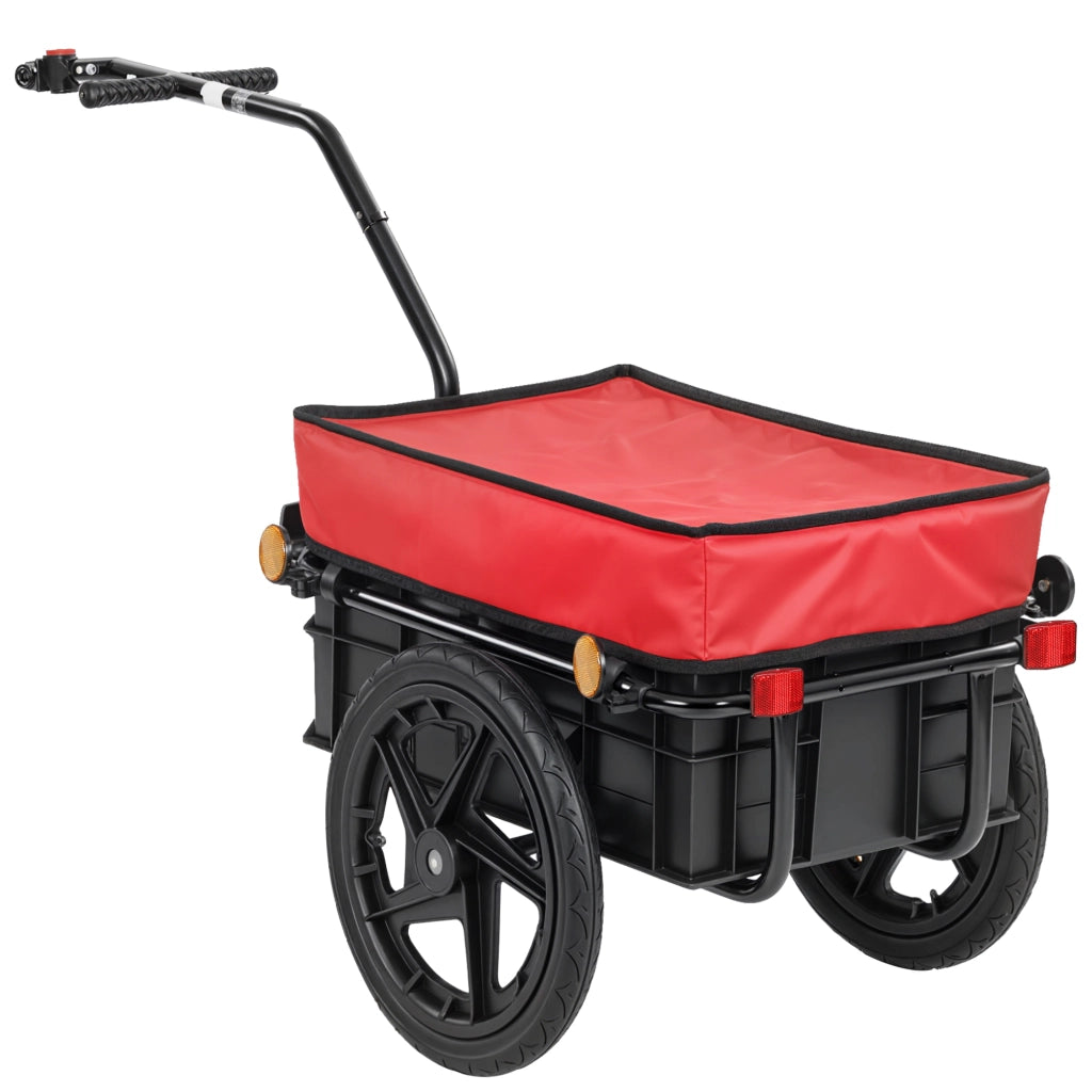 Carrello Bicicletta 40 kg Tela Oxford Riflettori ¨C zephmum ¨C 144x59x80 cm Rosso Nero