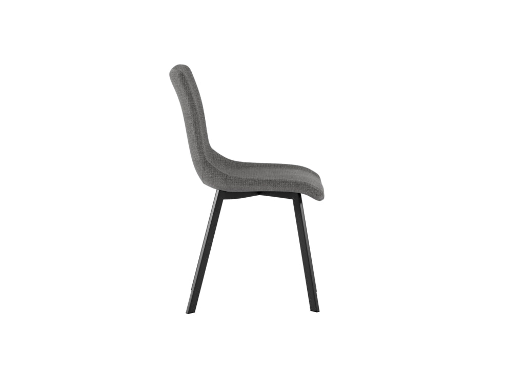 Set 4 Sedie Iris 45x56x86 cm in Tessuto Easy-Clean Grigio Scuro