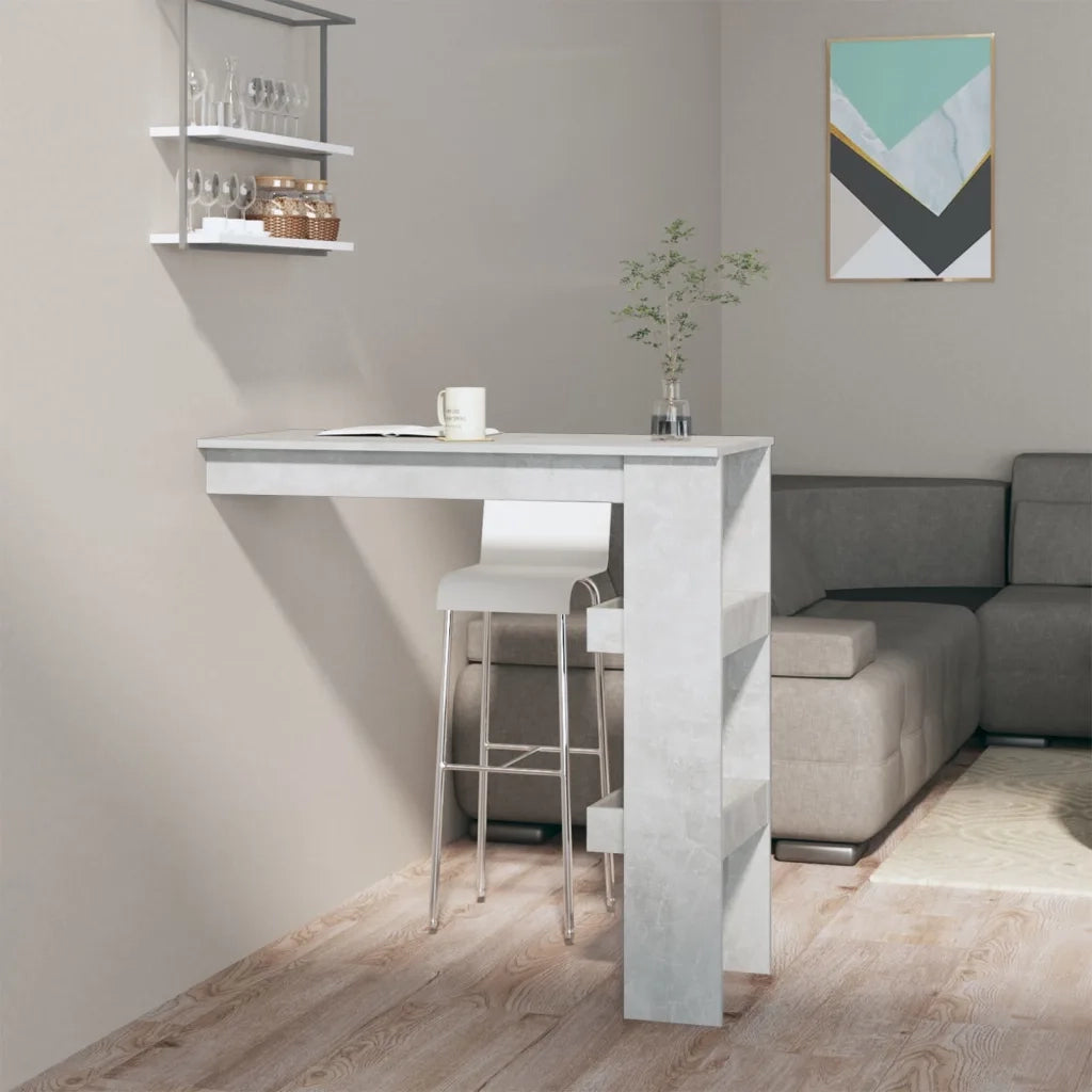 Bancone da Muro Grigio Cemento 102x45x103,5 cm Legno Compensato 811785