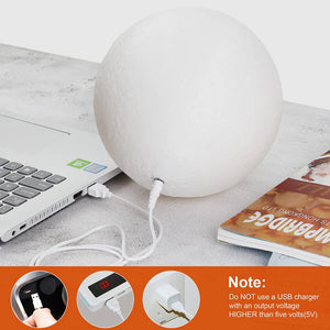 Lampada da Tavolo Sfera 20cm Luce LED RGB Touch e Batteria Ricaricabile USB