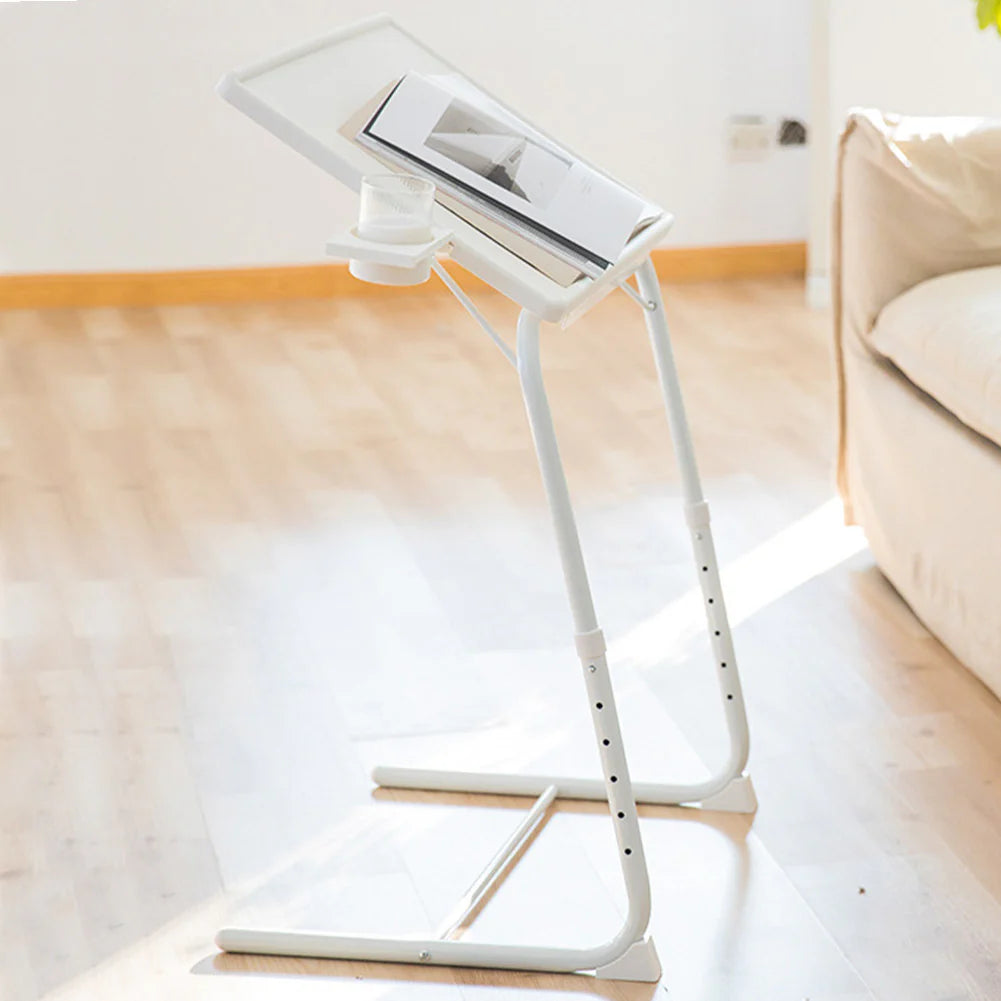 Tavolino Porta PC Scrivania Inclinabile Postazione Lavoro in Plastica e Metallo