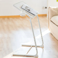 Tavolino Porta PC Scrivania Inclinabile Postazione Lavoro in Plastica e Metallo