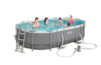 piscina con telaio e pompa ovale 488x305xh107 cm 56448 cod:ferx.13285