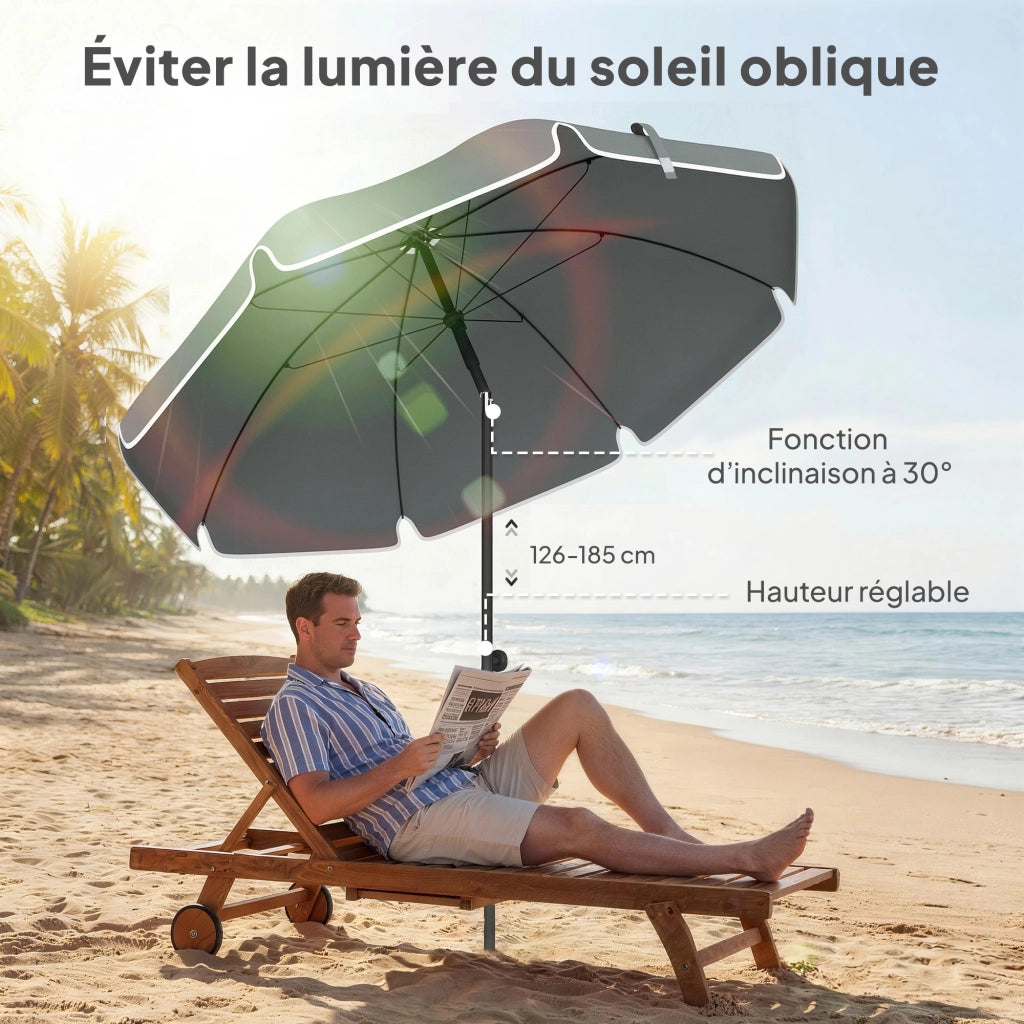 Ombrellone da spiaggia e giardino ¨C zephmum ¨C grigio scuro