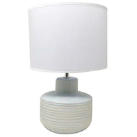Lume Lampada da Tavolo Ceramica e Tessuto H33.5cm Bianco Design Moderno