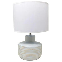 Lume Lampada da Tavolo Ceramica e Tessuto H33.5cm Bianco Design Moderno